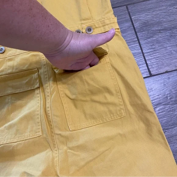 Madewell XXS Yellow Denim Short Sleeve Jumpsuit - Picture 10 of 14